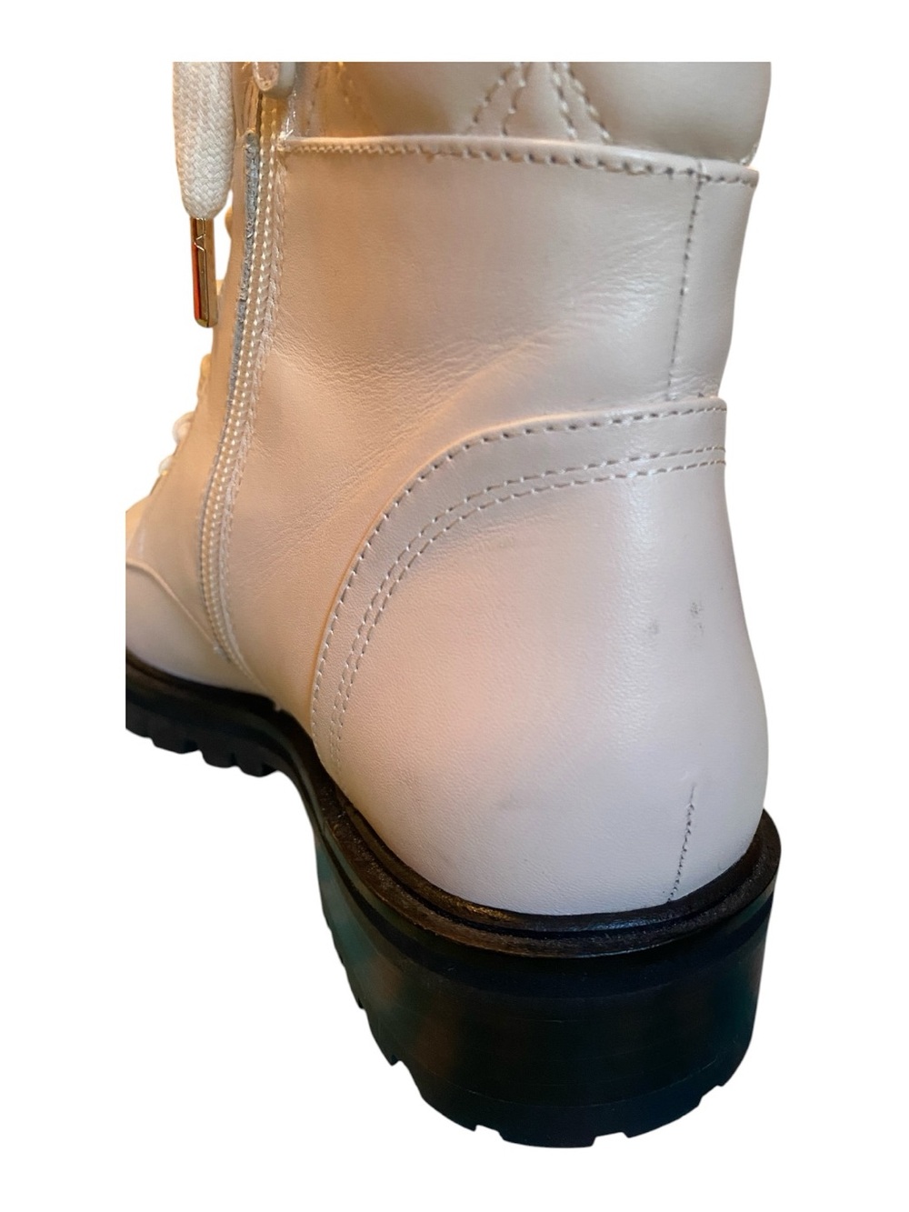 Kate Spade New York Cream Quilted Lace-Up Ankle Boots, Size 8 - Picture 11 of 12